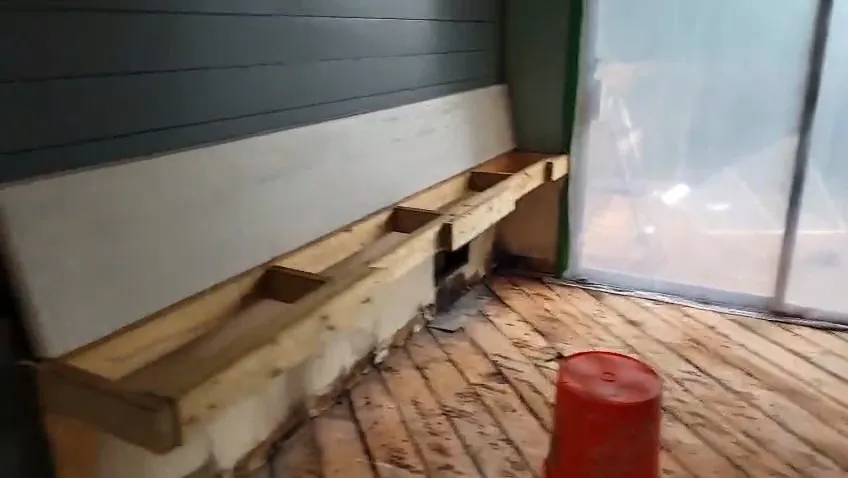 Room secured during fire cleanup