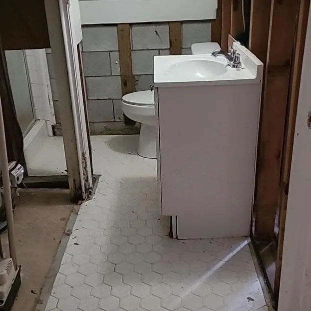 Cleaned and dried basement bathroom