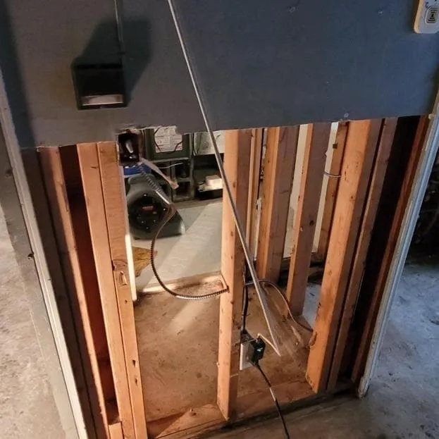 Wall opened near the plumbing