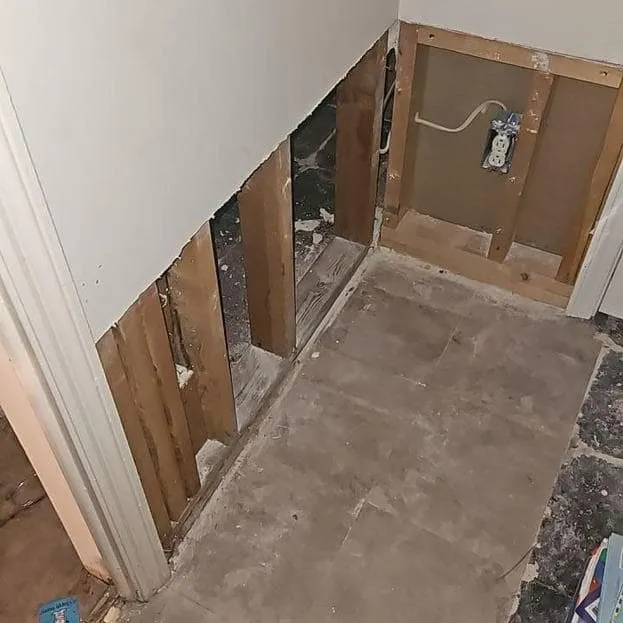 Walls opened after water came in