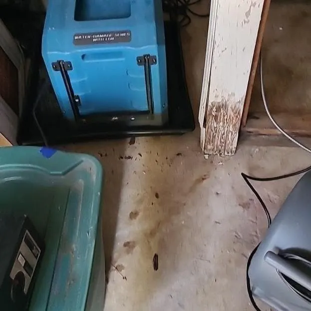 Drying equipment set up after a pipe leak