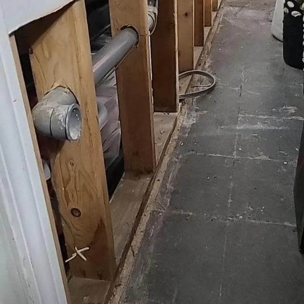 Wall cavities ready to be closed up