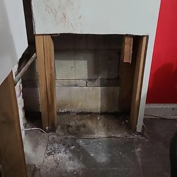 Framing exposed after removal