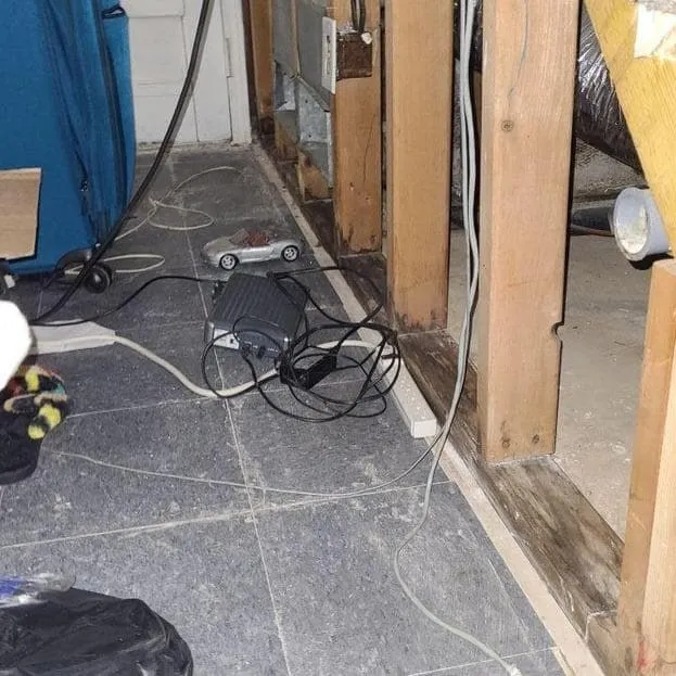 Equipment set up near the HVAC run